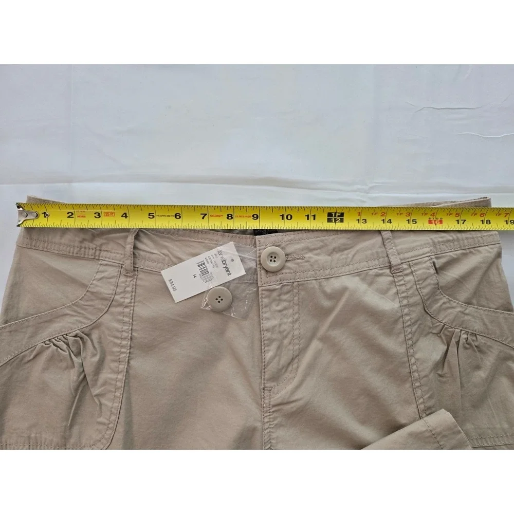 Lane Bryant Khaki Shorts Size 14 NWT Cotton Poplin Stretch 7 to 8 inch inseam